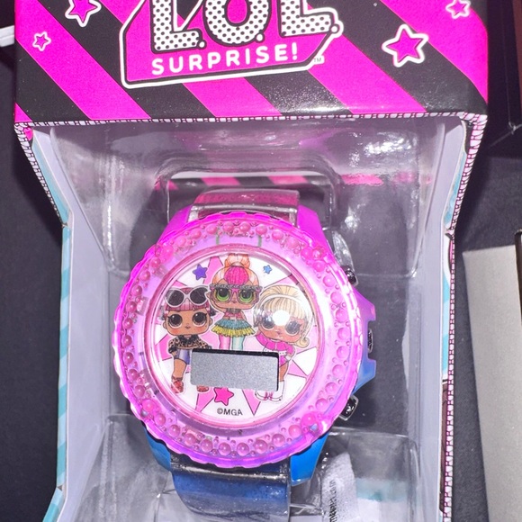 NIB Accutime Kids Lol Surprise Digital Rainbow Glitter Silicone Strap Watch 34mm - Picture 6 of 6